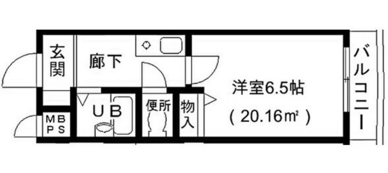 中之島アンフィニ(1K/6階)の間取り写真