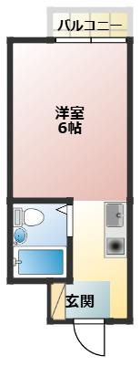 ふぁみーゆ音無(ワンルーム/2階)の間取り写真