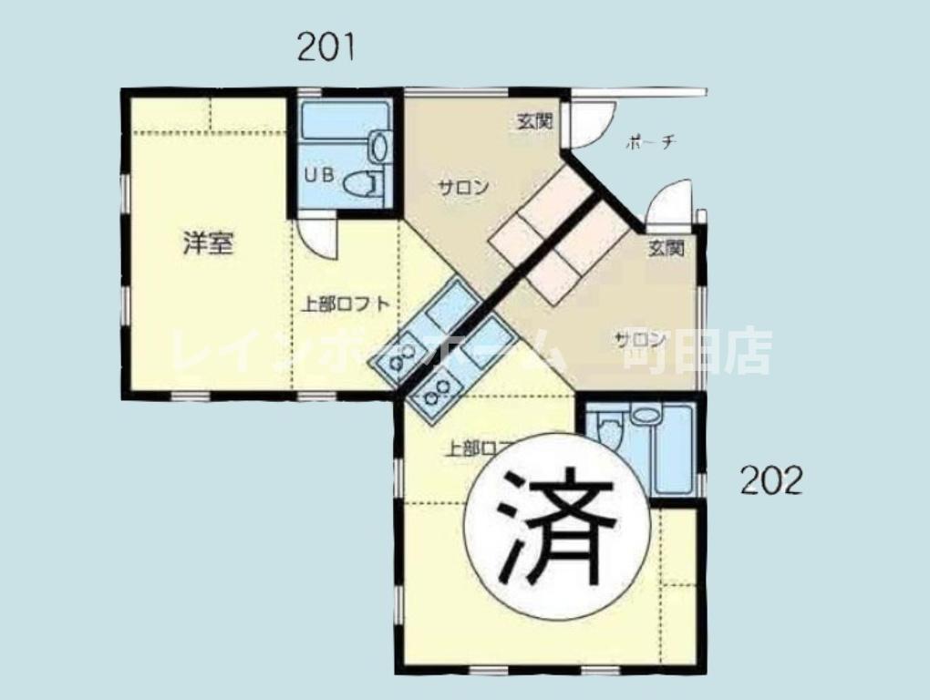 小田急江ノ島線 東林間駅 徒歩10分 2階建 築19年(ワンルーム/2階)の間取り写真