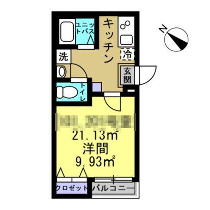 ヴィラート南鳩ヶ谷(1K/2階)の間取り写真