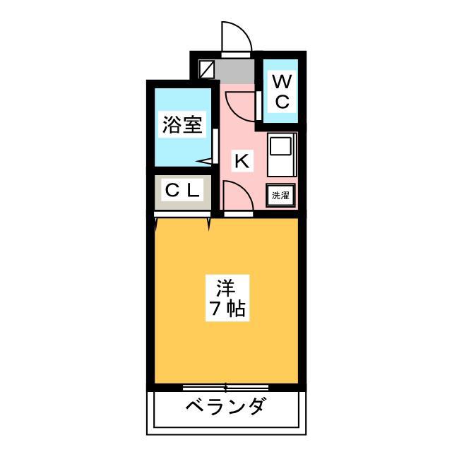 ビックハピネス(1K/3階)の間取り写真