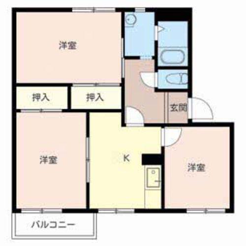 ルミエール四条(3DK/1階)の間取り写真
