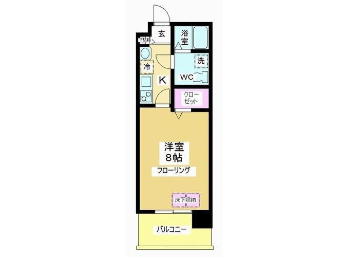 アルファコート川越脇田 I(1K/7階)の間取り写真