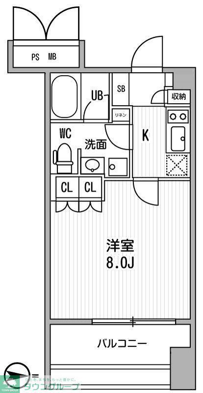サンフル押上I(1K/8階)の間取り写真