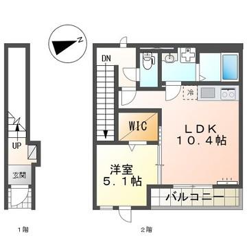 アヴェリア(1LDK/2階)の間取り写真