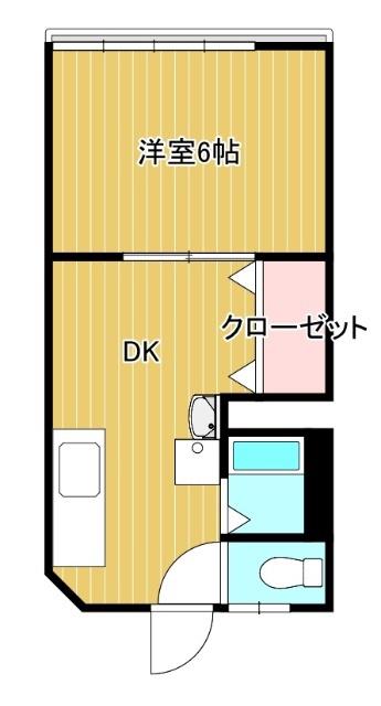 ルーベンヌ赤崎A(1DK/1階)の間取り写真
