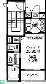 グロアール大宮(1K/4階)の間取り写真