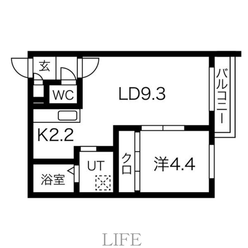 GRACIAS SHINSAPPORO12(1LDK/3階)の間取り写真