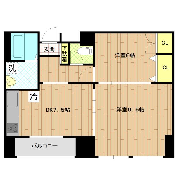 HF仙台レジデンスイースト(2DK/11階)の間取り写真