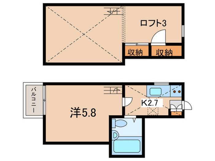 メゾンオンブリック(1K/2階)の間取り写真