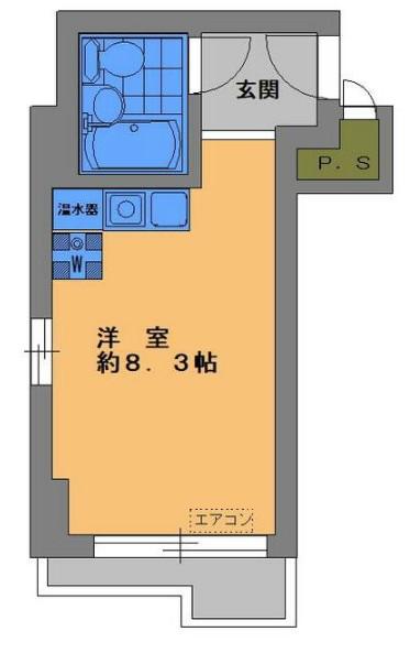 日本橋サマリヤシティハイツ(ワンルーム/2階)の間取り写真