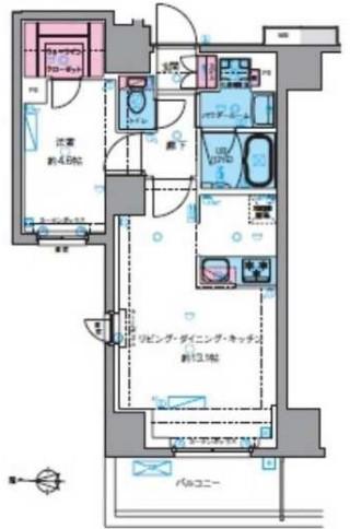 ジェノヴィア新宿御苑グリーンヴェール(1LDK/2階)の間取り写真