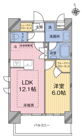 MODIER YOYOGI RESIDENCE(1LDK/10階)の間取り写真