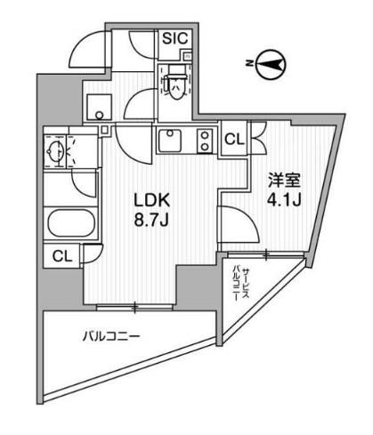 ディームス蔵前AVENUE(1DK/3階)の間取り写真