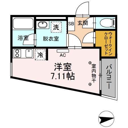 グランテージ新中野(ワンルーム/2階)の間取り写真