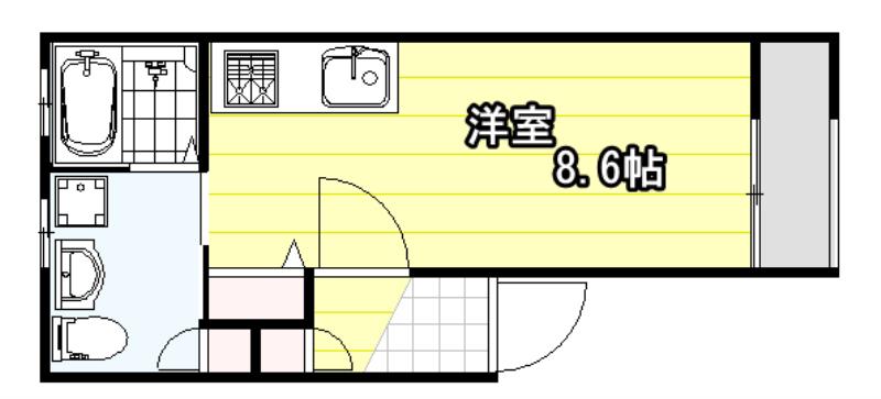 REメゾン桃谷(ワンルーム/3階)の間取り写真