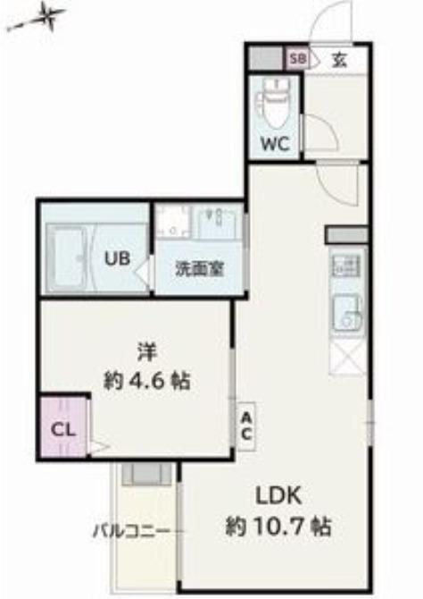 JACK ICHIBANI(1LDK/3階)の間取り写真