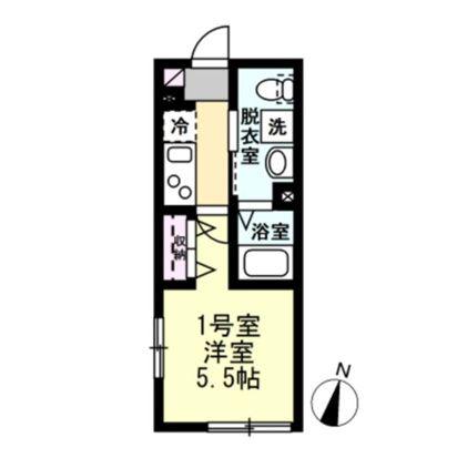 ヴィラージュ中山(1K/1階)の間取り写真