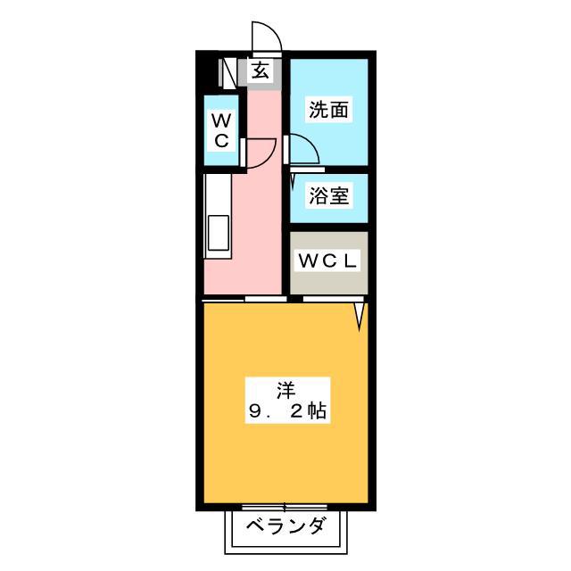 コモード坂祝 A(1K/1階)の間取り写真