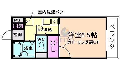 メゾン・エル(1K/1階)の間取り写真
