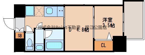 N°77NANBA(2K/10階)の間取り写真