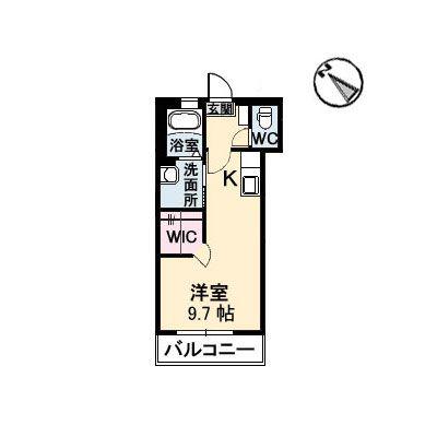 シャーメゾン草津新町(ワンルーム/2階)の間取り写真