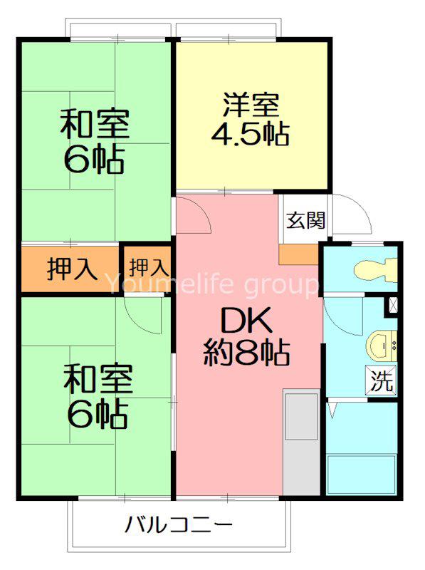 プレシードハイツ(3LDK/2階)の間取り写真