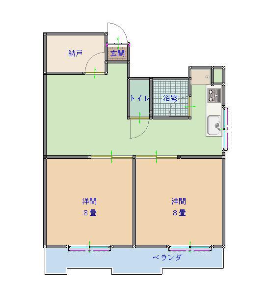 小田ビル(2SLDK/3階)の間取り写真