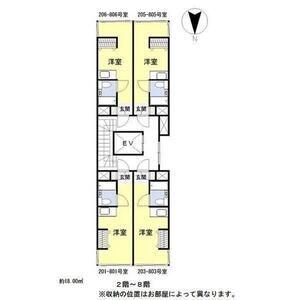 グローリー島之内(ワンルーム/4階)の間取り写真