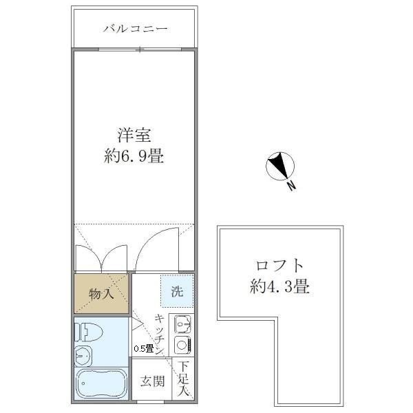アーデル飛田給(1K/1階)の間取り写真