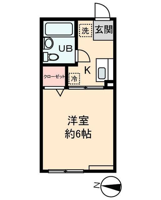 シティハイム イッセー(1K/2階)の間取り写真