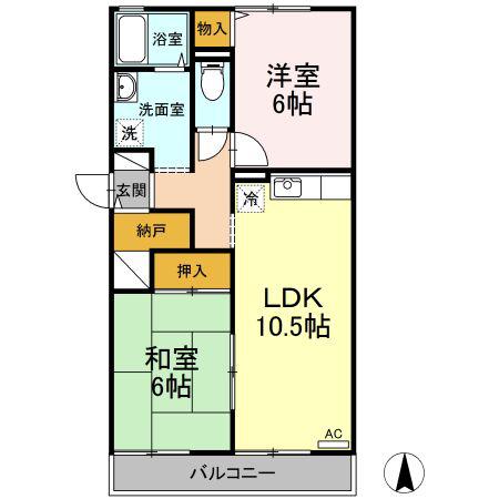エポック21(2LDK/1階)の間取り写真