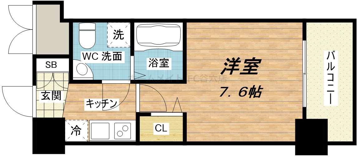 ARISTO扇町(1K/8階)の間取り写真