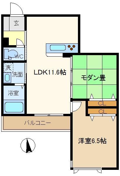 ティアラせんげん台(2LDK/2階)の間取り写真