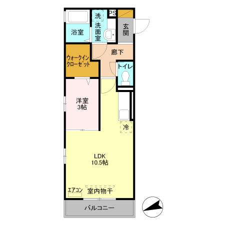 BELLE FLEUR(1LDK/2階)の間取り写真
