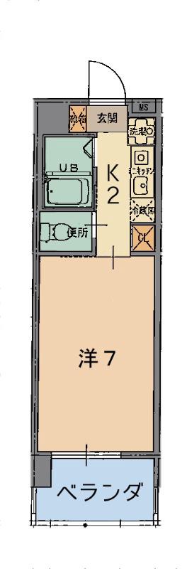 トーマス美里(1K/10階)の間取り写真