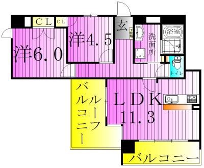 SPITZE(2LDK/7階)の間取り写真