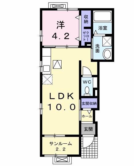 コージーコートA(1LDK/1階)の間取り写真