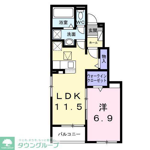 ノール・ボヌール(1LDK/1階)の間取り写真
