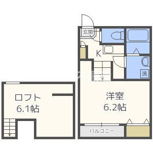 大和ハイツ3番館(1K/2階)の間取り写真