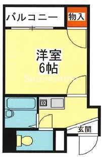 住吉スカイブルー(1K/3階)の間取り写真