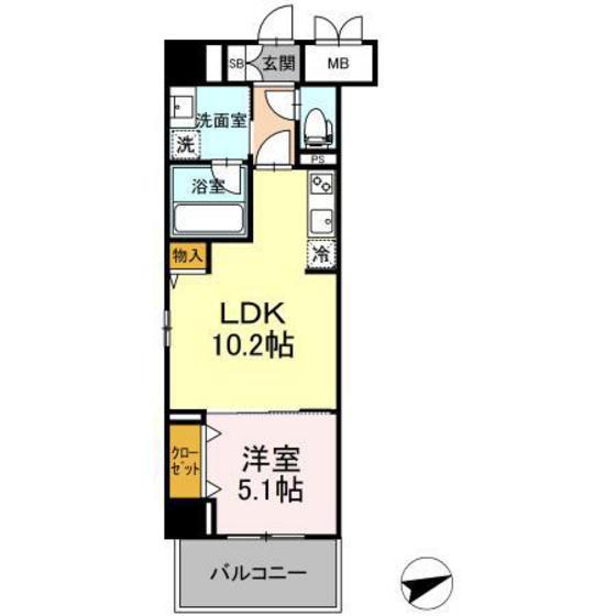 LE GRANDEUR 阿賀中央(1LDK/5階)の間取り写真