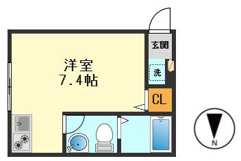 キャスティア東小岩(ワンルーム/2階)の間取り写真