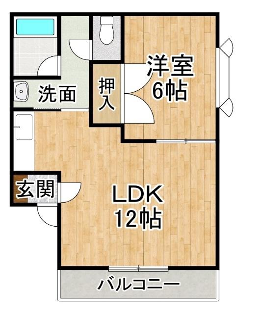 NICEDAY(1LDK/1階)の間取り写真