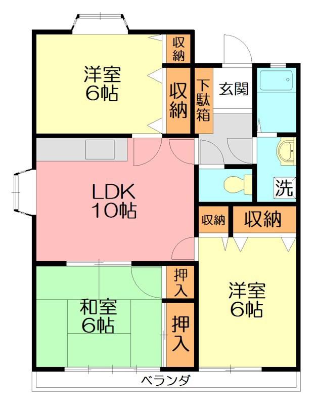 クロッシングイシイ(3LDK/2階)の間取り写真