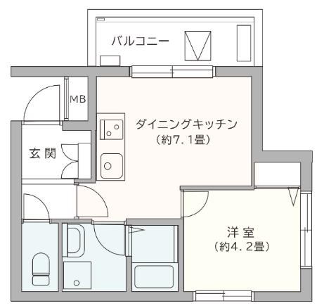 ソレアード二子玉川(1DK/3階)の間取り写真