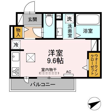 D-ROOM両町(ワンルーム/1階)の間取り写真