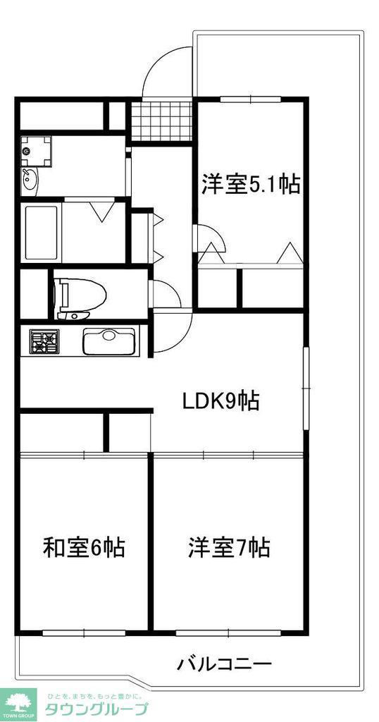 ハイラーク浦和(3LDK/10階)の間取り写真