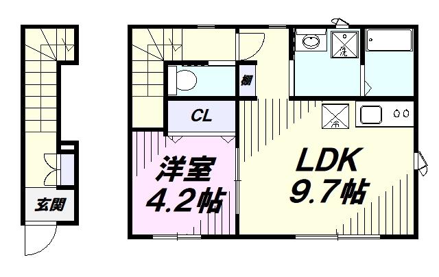 DOMANI(1LDK/2階)の間取り写真