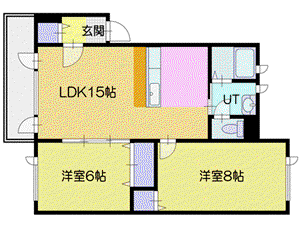 ソレアード(2LDK/2階)の間取り写真
